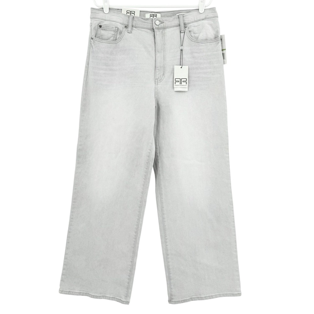 Robert Rodriguez Women's High-Rise Wide-Leg Jeans Sterling Grey Size 14/32 NWT